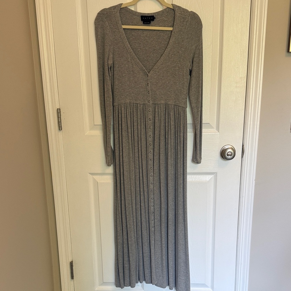 Hatch Softest Rib Nursing Dress in Grey